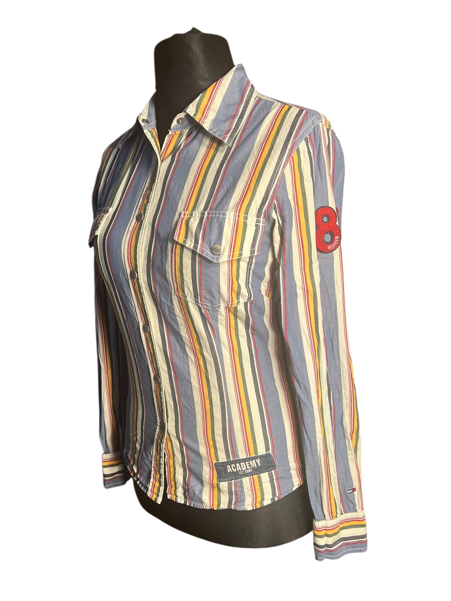 Tommy Hilfiger Denim Vintage Bluse gestreift | Gr. 36 S Y2K Used Look
