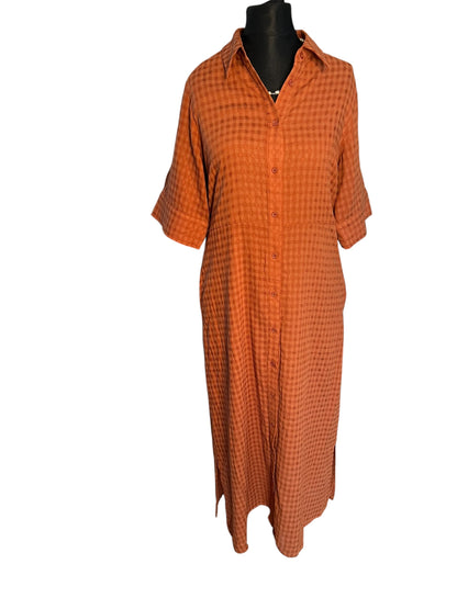 Sara's Choice: Disturbia – Blusenkleid Kleid Viskose Baumwolle Kupfer Rost| Gr. 40 | Dark Alternative