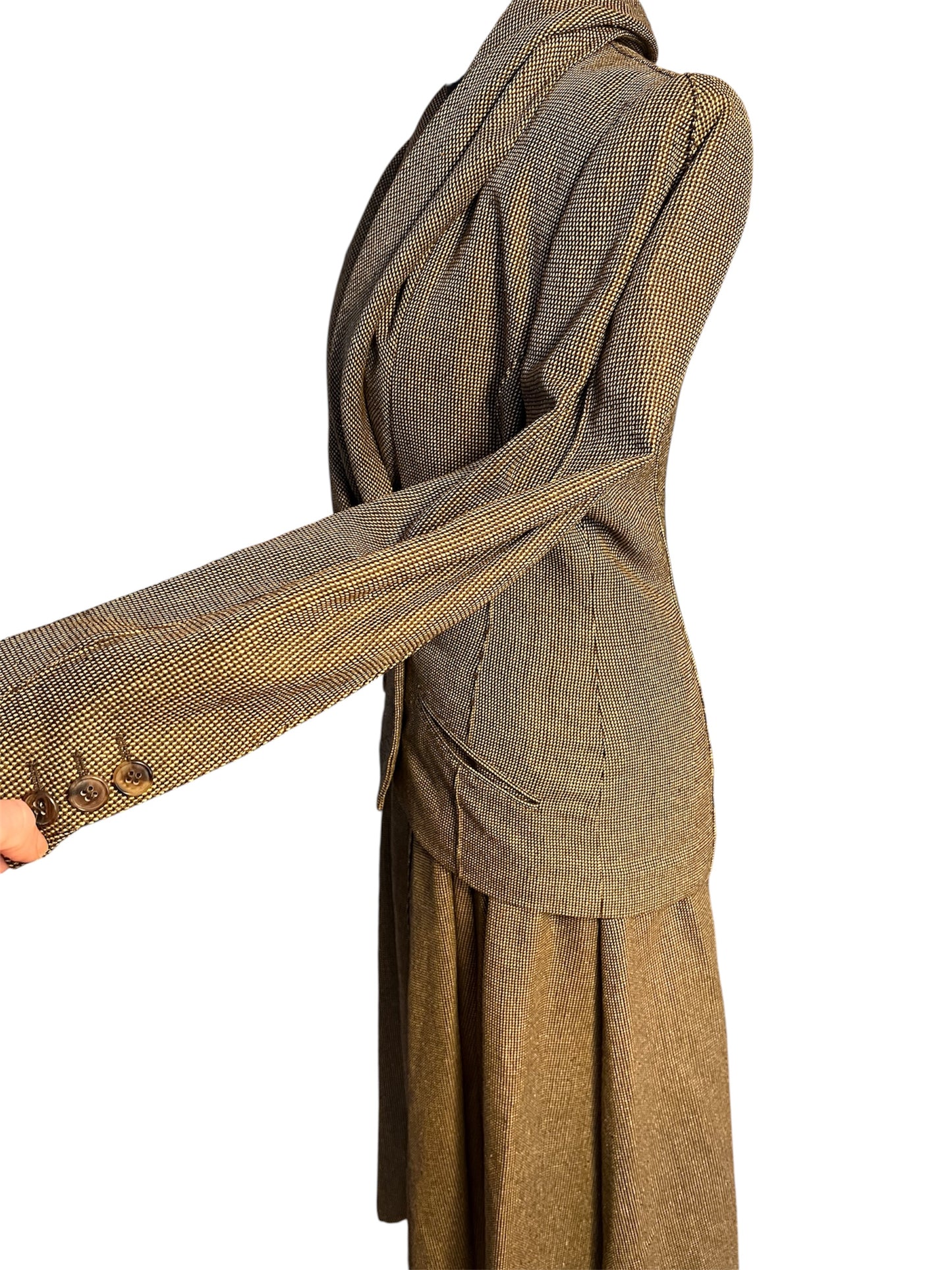 Vintage JOOP! Set Gr M 38 Schurwolle Seide Rock Blazer Dark Academia 80s 90s