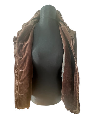 Vintage Samtblazer Braun 90s Victorian Gothic Style | Gr. 40 | Romantisch, Landhaus-Chic