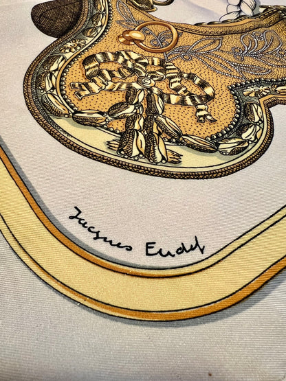 Hermès Vintage Seidentuch Grand Apparat – 100 % Seide, Pferde-Print, 85×85 cm, Designer 80s 90s