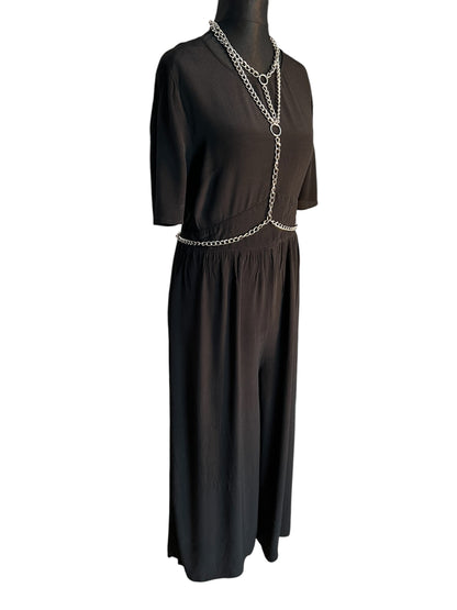 Sara's Choice: Asos – Onesuit Einteiler Rückenfrei Viskose schwarz| Gr. 44 XL | Dark Alternative