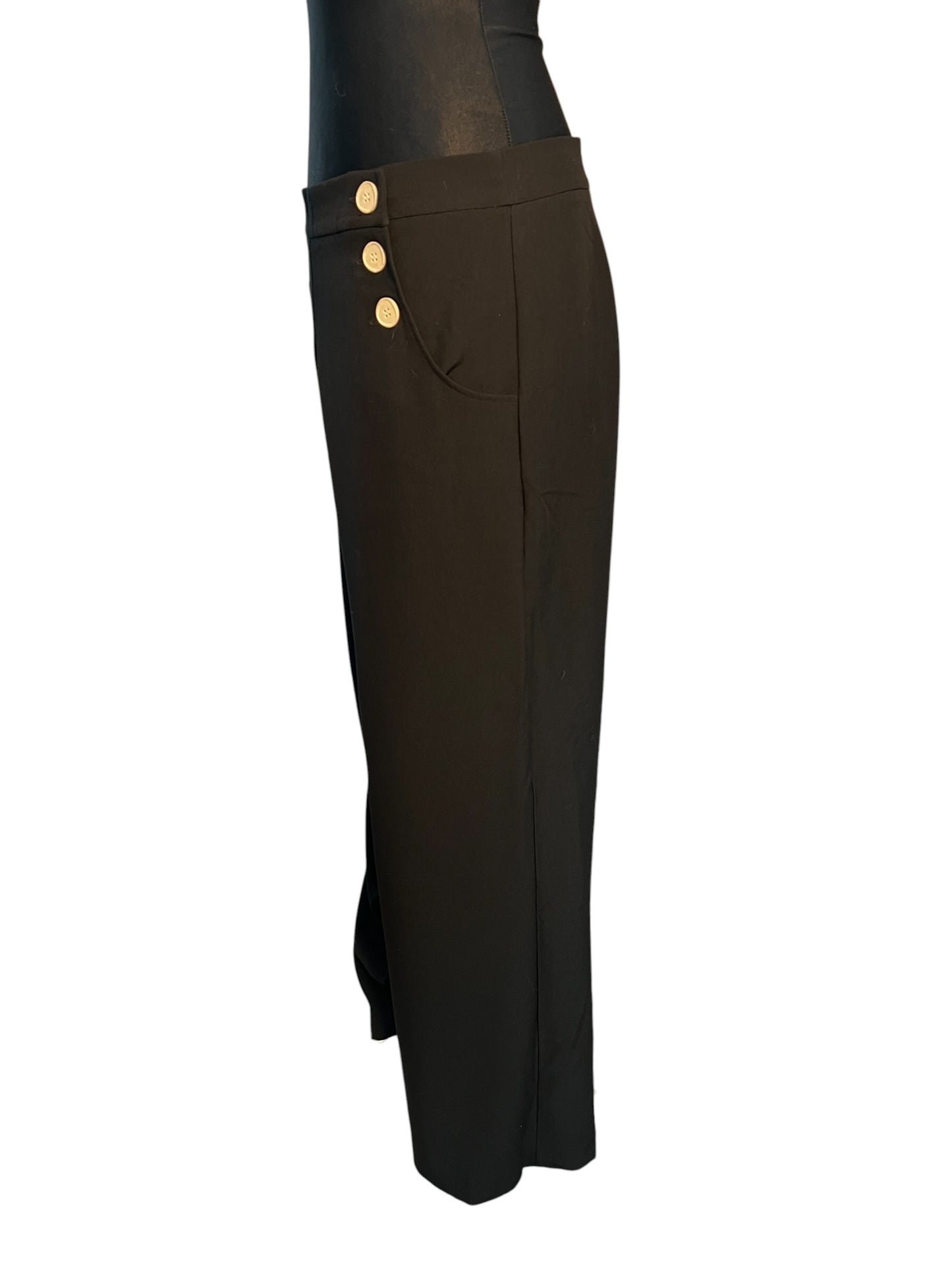 Sara's Choice: Pretty Retro – Hose Stoffhose Rockabilly schwarz| Gr. XL 44 46 UK 16| Dark Alternative