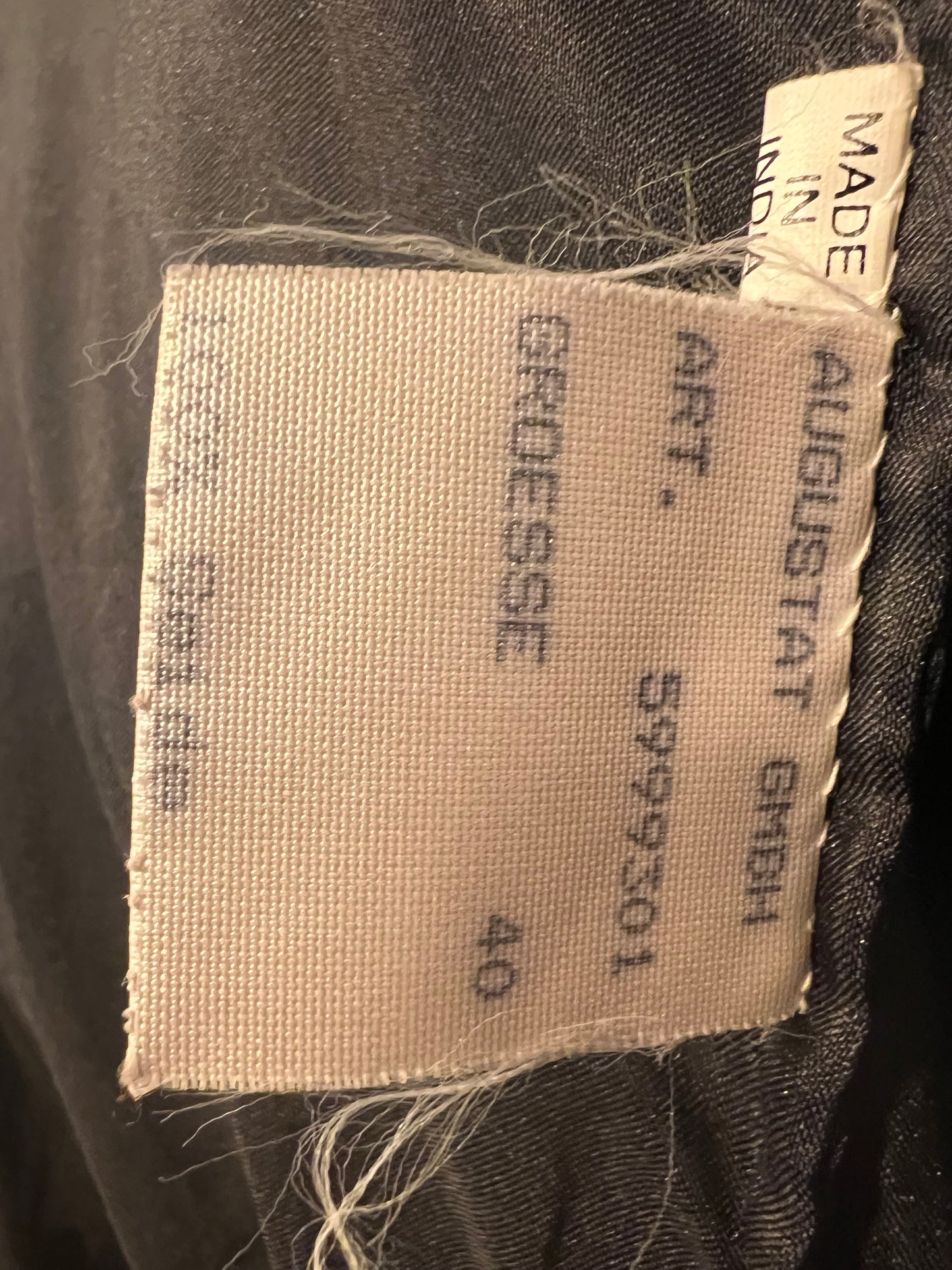 Vintage Seiden Bolero 40 Augustat GmbH India Schwarz Glanz