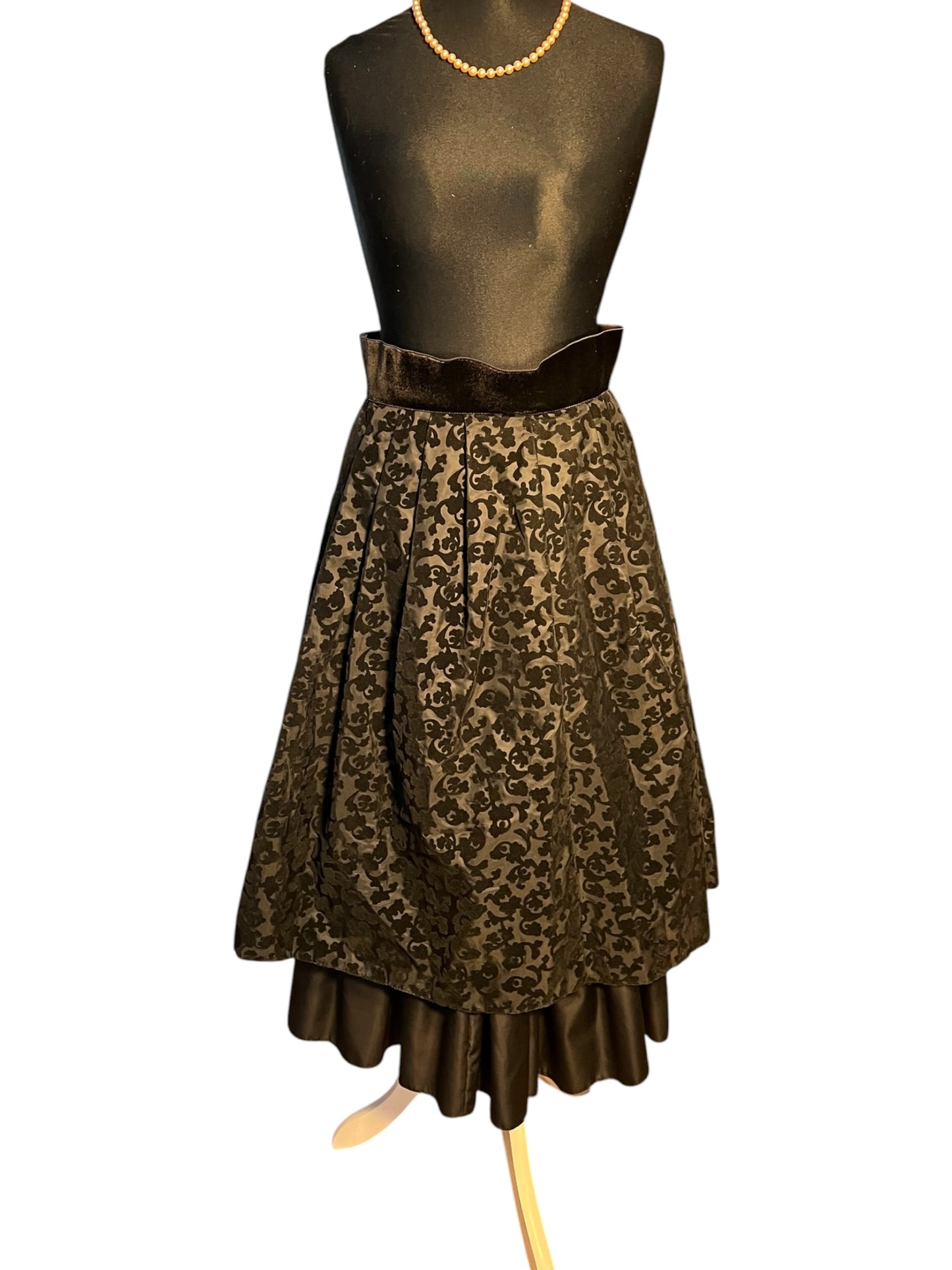 Sara's Choice: Vintage Brigitte Both Rock Samt Muster grau schwarz 50s | Gr. 38 M | Dark Alternative