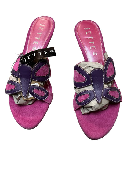 Jette Joop Kitten Heel Mules Gr. 37,5 Pink Lila Wildleder NEU Y2K Barbiecore Gr. 5