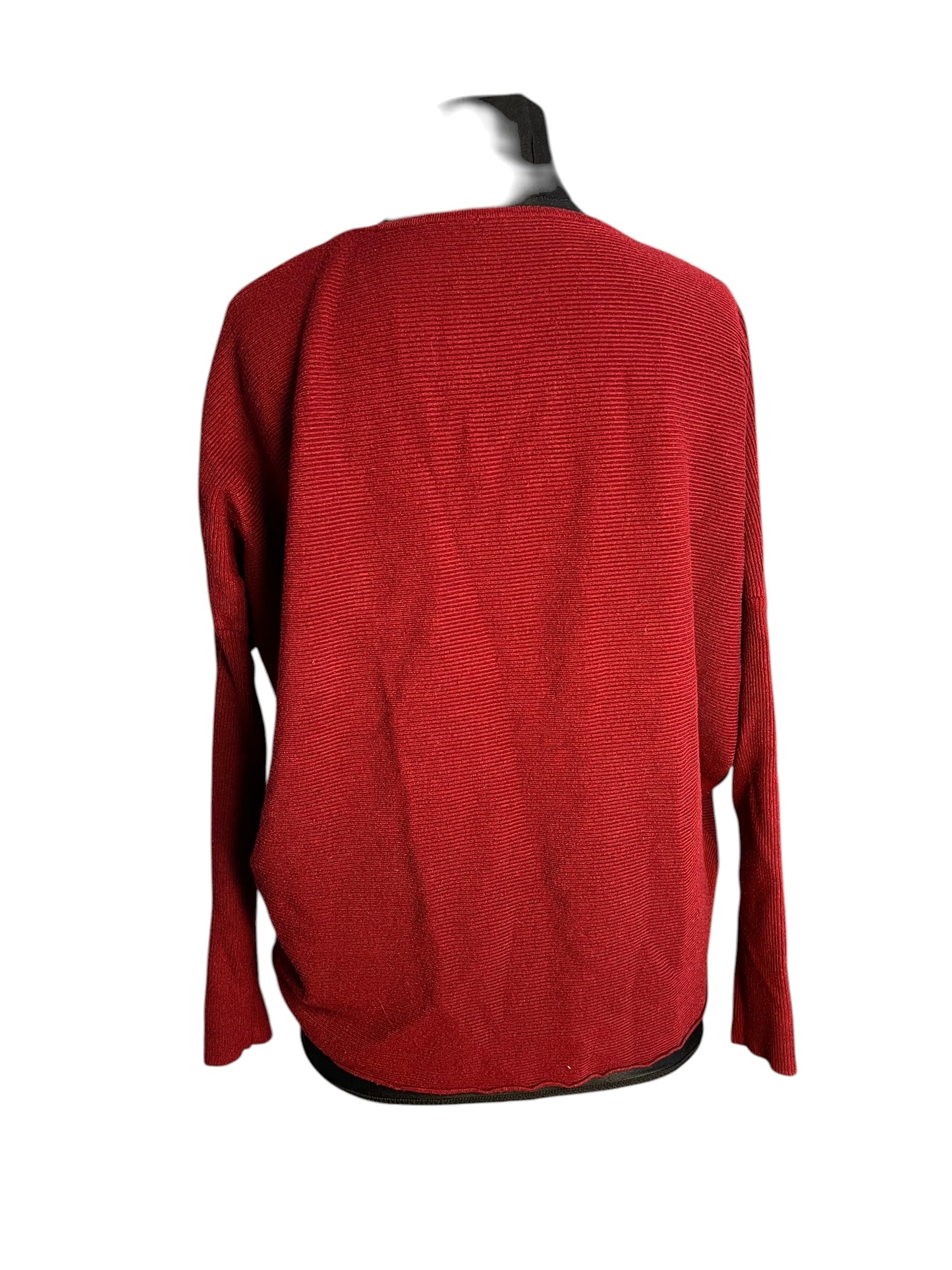 Vintage Pullover weinrot Fledermaus Fit Gr. 40 42 Stickerei Glitzer 90s y2k Grunge