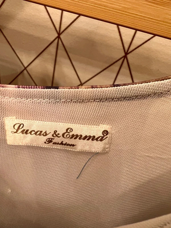 Y2K Vintage Kleid S 36 One Shoulder | Trompetenärmel & Metallschlange | Bunt & Transparent | Snake