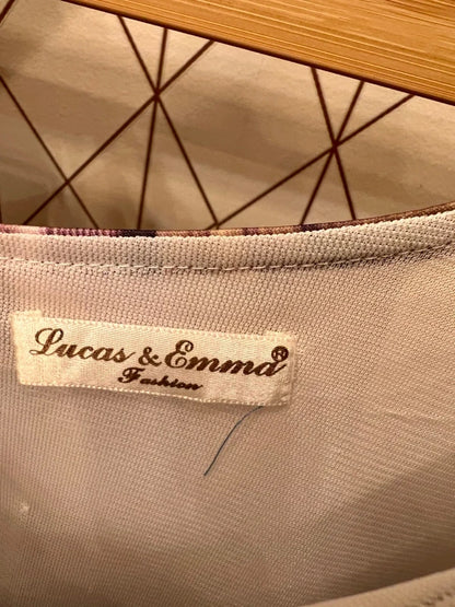 Y2K Vintage Kleid S 36 One Shoulder | Trompetenärmel & Metallschlange | Bunt & Transparent | Snake