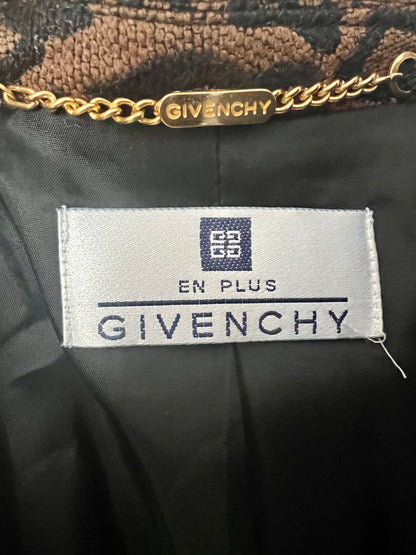 Givenchy Vintage Blazer M 90er Leo Braun Schwarz Animal