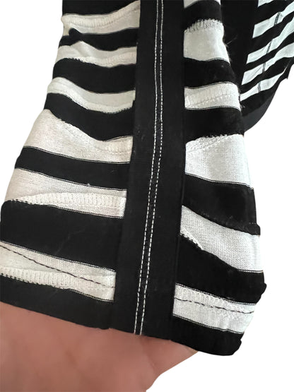 Vintage Gerry Weber Strickjacke | 90s Zebra Struktur Muster | 2-Wege Reißverschluss | Gr. 38 M