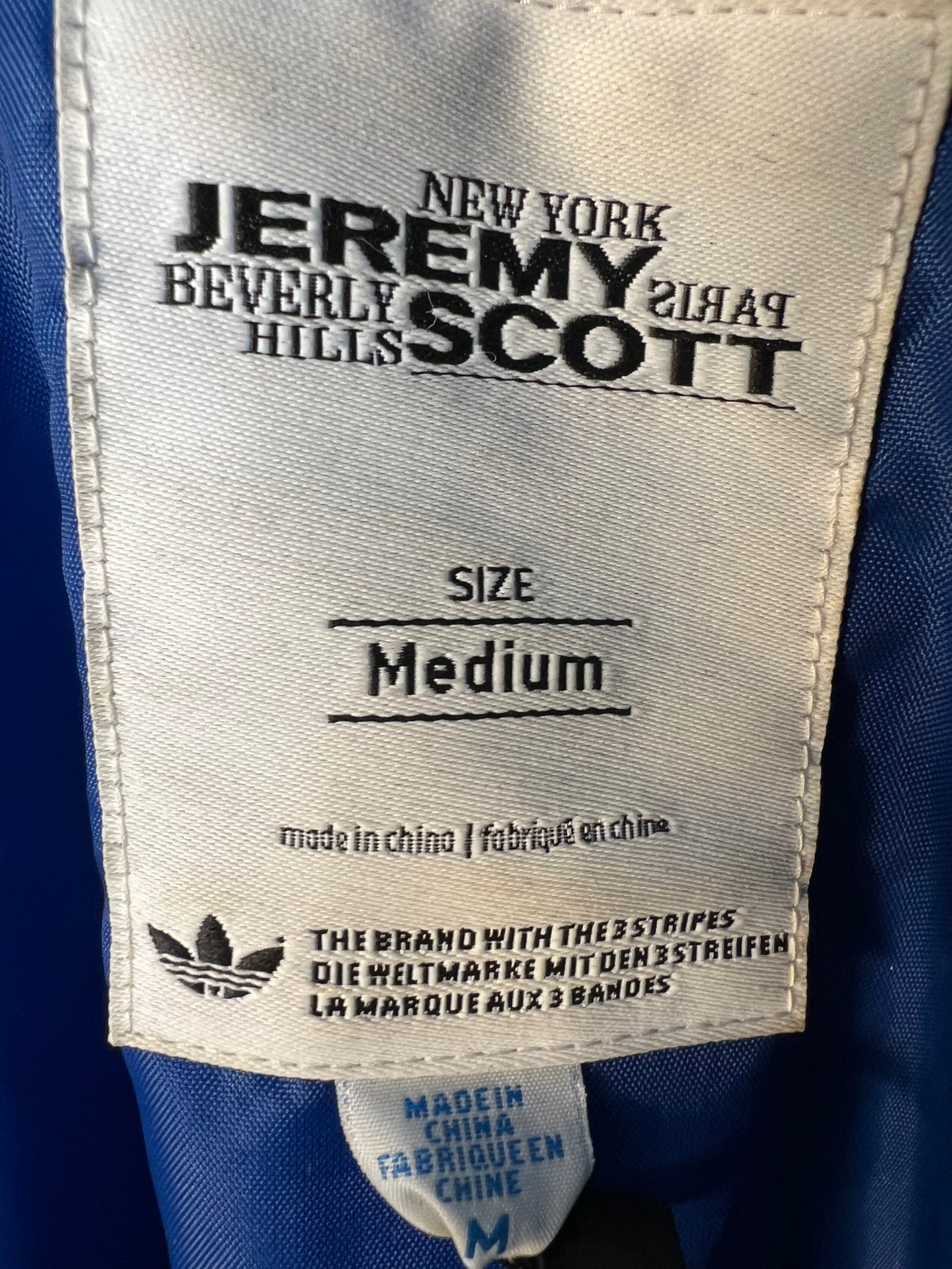 Vintage adidas x Jeremy Scott Paillettenkleid Jersey Dress Blau Gold Gr. M Festival Y2K Rare