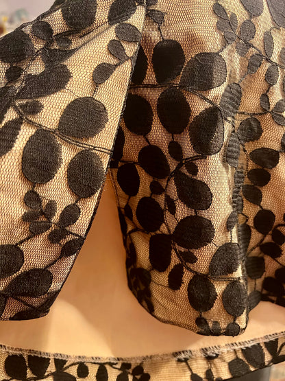 Hybrid Spitzenkleid Beige Schwarz Colourblocking Gr. 38 40 M Etuikleid Cocktailkleid Polen Gr 12