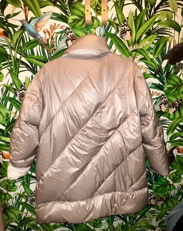Baldinini Steppjacke Beige Metallic 44 46 Winterjacke XL DaunenJacke