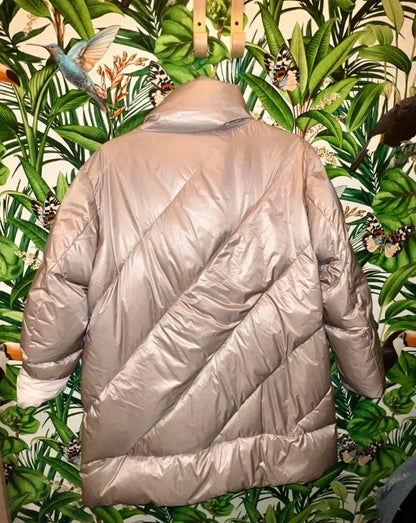 Baldinini Steppjacke Beige Metallic 44 46 Winterjacke XL DaunenJacke