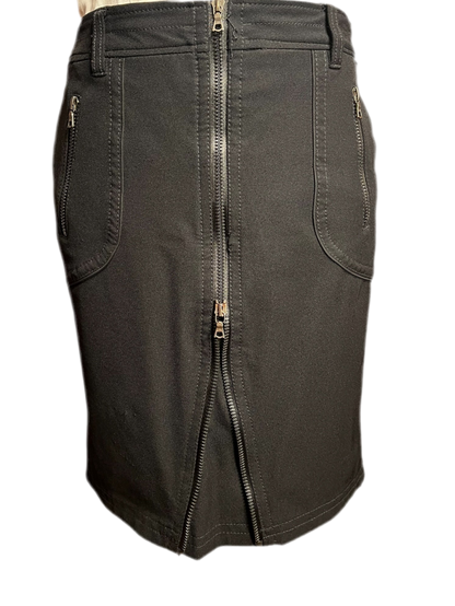 Marc Cain Sports Midi Rock Schwarz | N4 / Gr 40 42 l Figurbetont | 2-Wege-Reißverschluss | Stretch