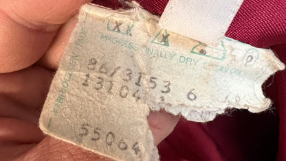 Vintage Arezia Mantel Wolle Kaschmir Weinrot Gr 44 XL Luxus Italien