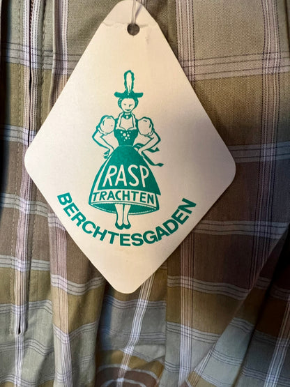Vintage RASP Trachten Rock 42 Karo Grün Faltenrock A-Linie Grunge Academia Deadstock Neu m. Etikett