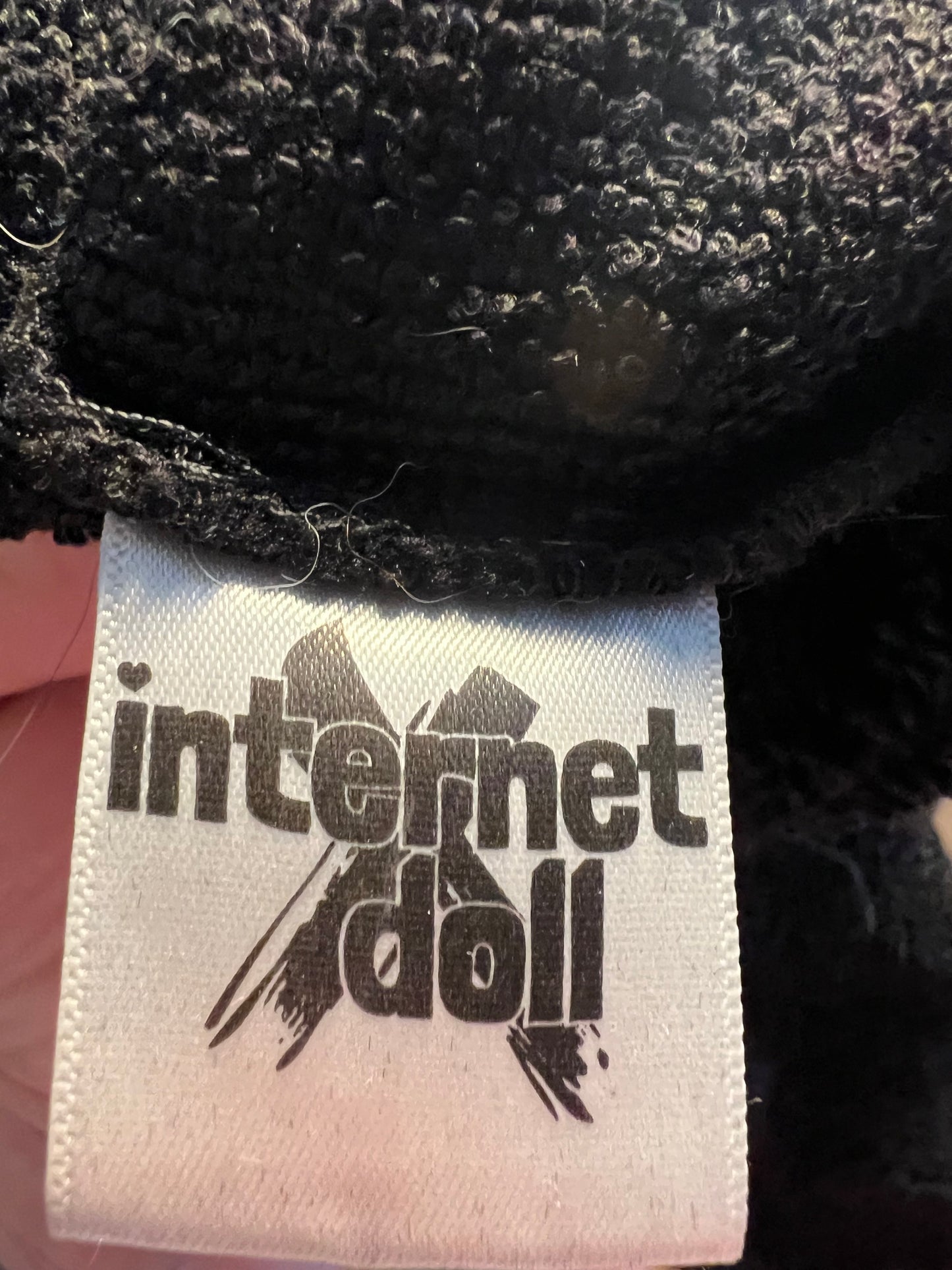 Sara's Choice: Internet Doll Teddy Fleece Cropped Pullover schwarz Gr 40 42 44 Oversize Fit XL – Dark Alternative