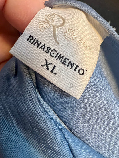 Rinascimento Kleid hellblau Satinoptik Gr. 40 42 A-Linie Italy Chic