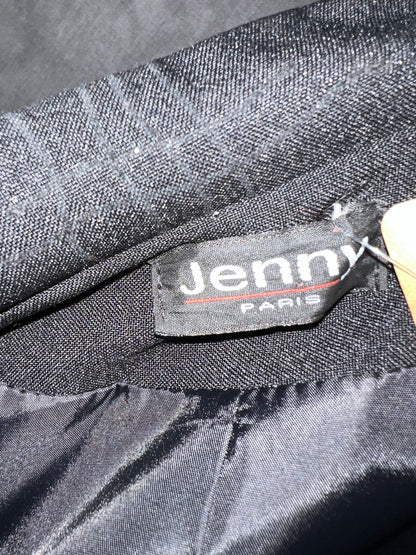 Vintage Longblazer Jenny Paris | 90s / Y2K | schwarz mit Glitzer-Gitter | figurbetont | DE 38