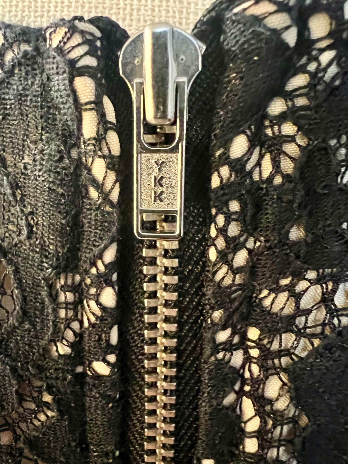 Street One Spitzenkleid Gr. 40 | Schwarz Beige | Elegant | YKK Reißverschluss