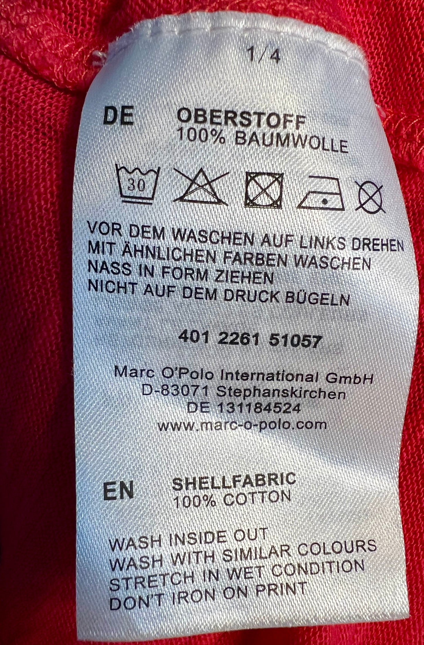 Vintage Marco Polo Shirt Gr. S - M figurbetont, rot, 100% Baumwolle, Flammengarn, Rundhals, 90s