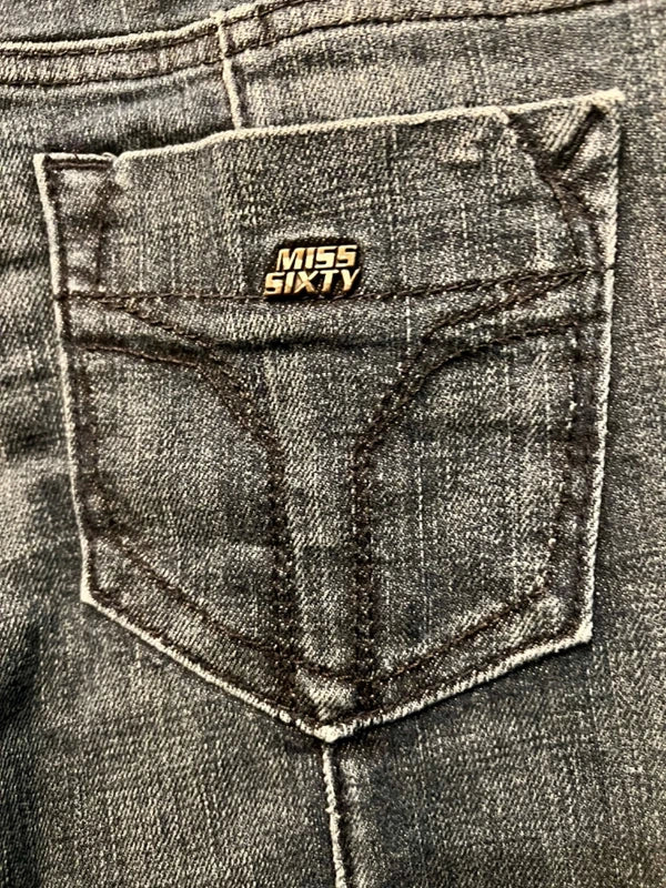 Miss Sixty Jeans Gr S "Judy" W27 | Slim Fit | Dunkelblau mit Knöpfen am Bein | Vintage Y2K