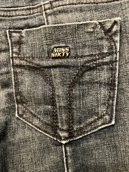 Miss Sixty Jeans Gr S "Judy" W27 | Slim Fit | Dunkelblau mit Knöpfen am Bein | Vintage Y2K