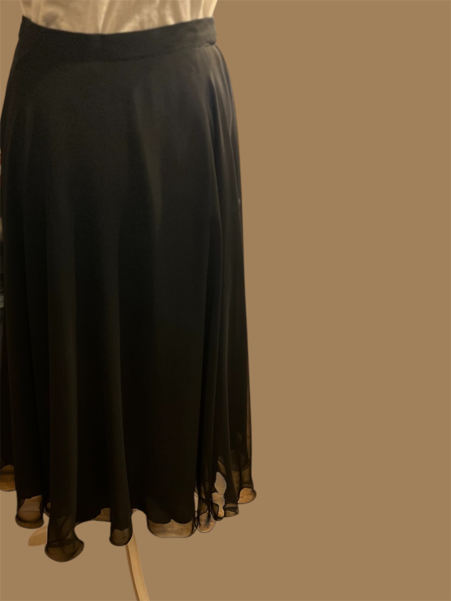 Vintage Hermann Lange Collection Rock | Schwarz, Lang, Glitzersaum | Made in West Germany | M 38 40