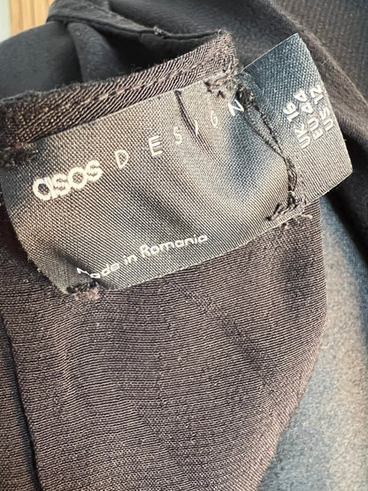 Sara's Choice: Asos – Onesuit Einteiler Rückenfrei Viskose schwarz| Gr. 44 XL | Dark Alternative