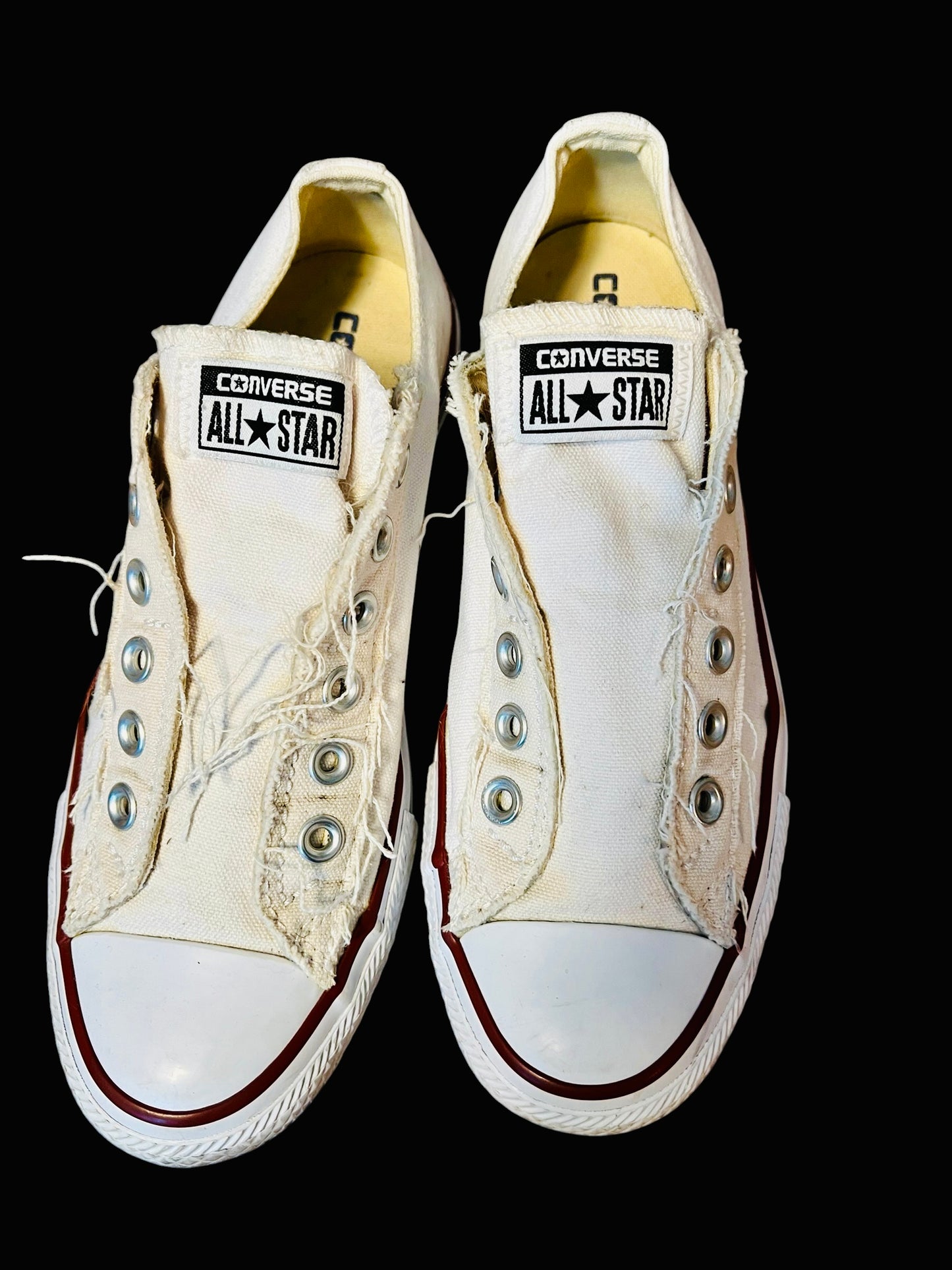 Converse Chuck Taylor Low Turnschuhe 38 Creme Offwhite Canvas Vintage Distressed Look Sneaker