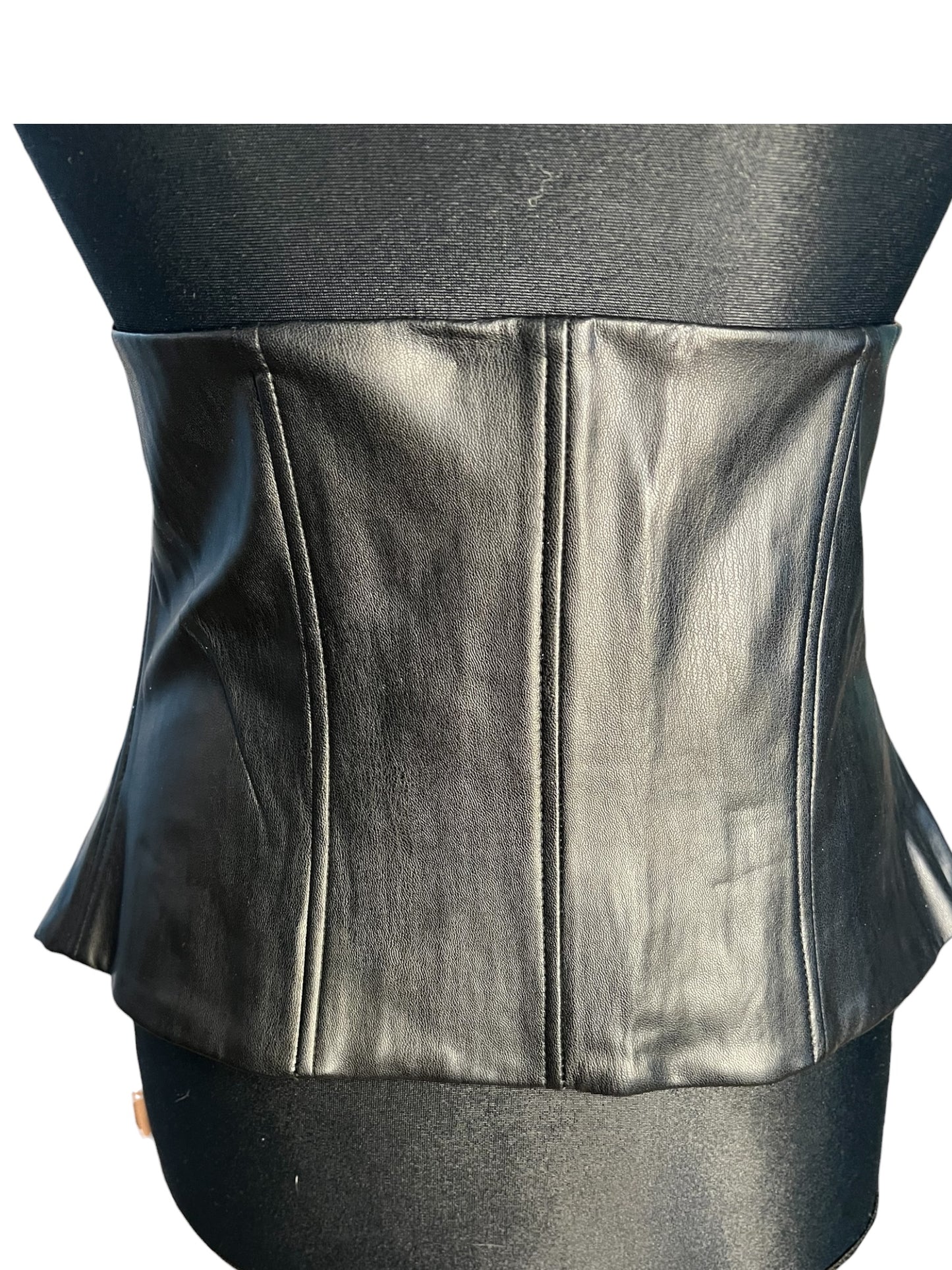 Sara's Choice: Zara – Korsage Top Kunstleder | Gr. L 40 42  | Dark Alternative