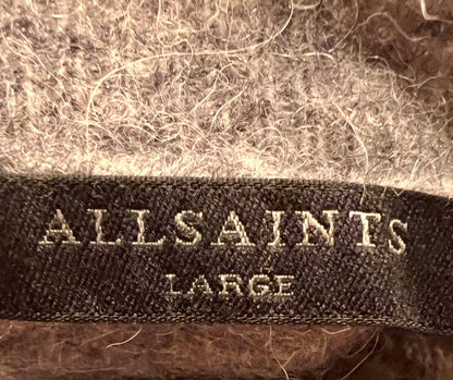 AllSaints Herz Pullover Grau | Wolle & Alpaka | L Oversize | Neupreis 225 € | Top Zustand