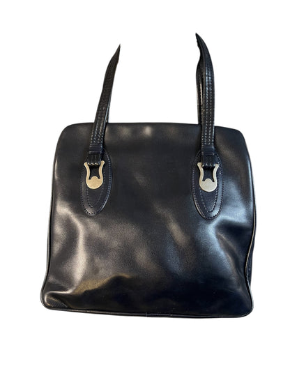 Vintage Handtasche blau silber | 70er 80er | Klickverschluss | 3 Fächer | elegant & geräumig