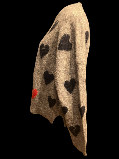 AllSaints Herz Pullover Grau | Wolle & Alpaka | L Oversize | Neupreis 225 € | Top Zustand