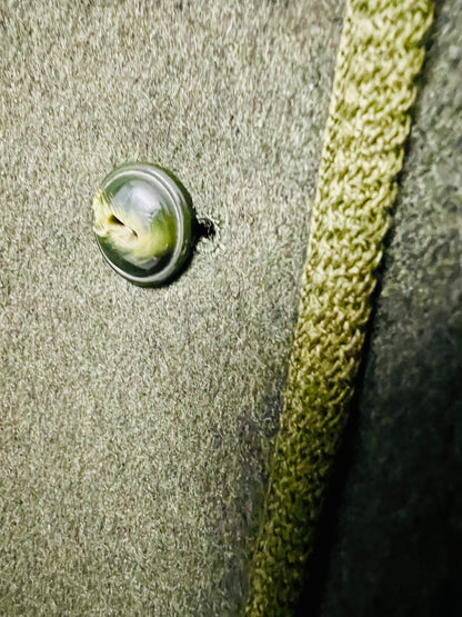 Vintage 70s Wollmantel • Grün • Oversize L/M • Cape-Look Wolle