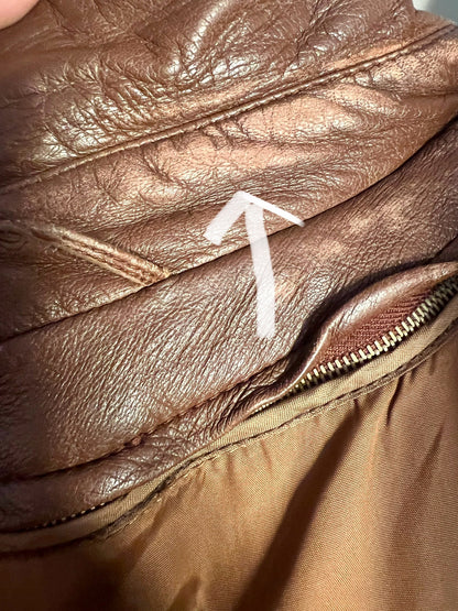 Vintage Ledermantel Cognac Braun Lang | Echtleder Mantel mit Gürtel | Gr. 40 - 42 / M 48 | 90s Retro Trench Mantel Unisex