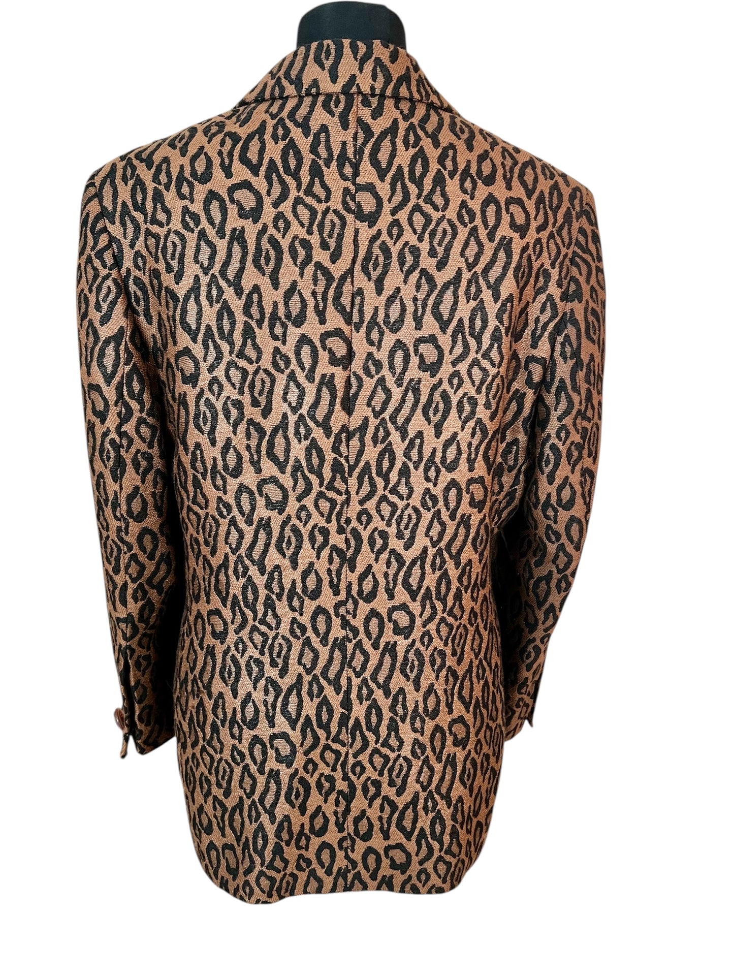 Givenchy Vintage Blazer M 90er Leo Braun Schwarz Animal