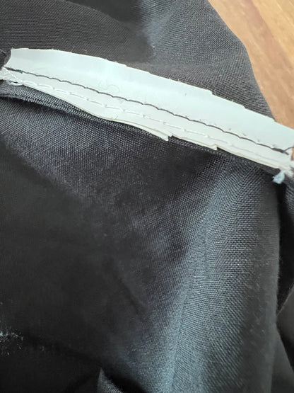 Hugo Boss Kleid Schwarz Braun Gemustert Gr M 38 40 Sommerkleid Bindegürtel Schalkragen Midi Elegant