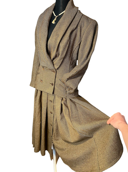 Vintage JOOP! Set Gr M 38 Schurwolle Seide Rock Blazer Dark Academia 80s 90s