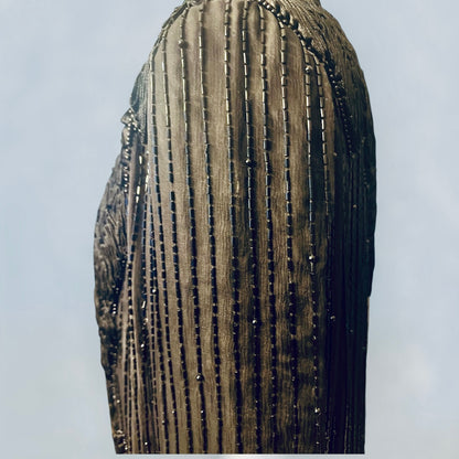 Vintage Seiden Bolero 40 Augustat GmbH India Schwarz Glanz