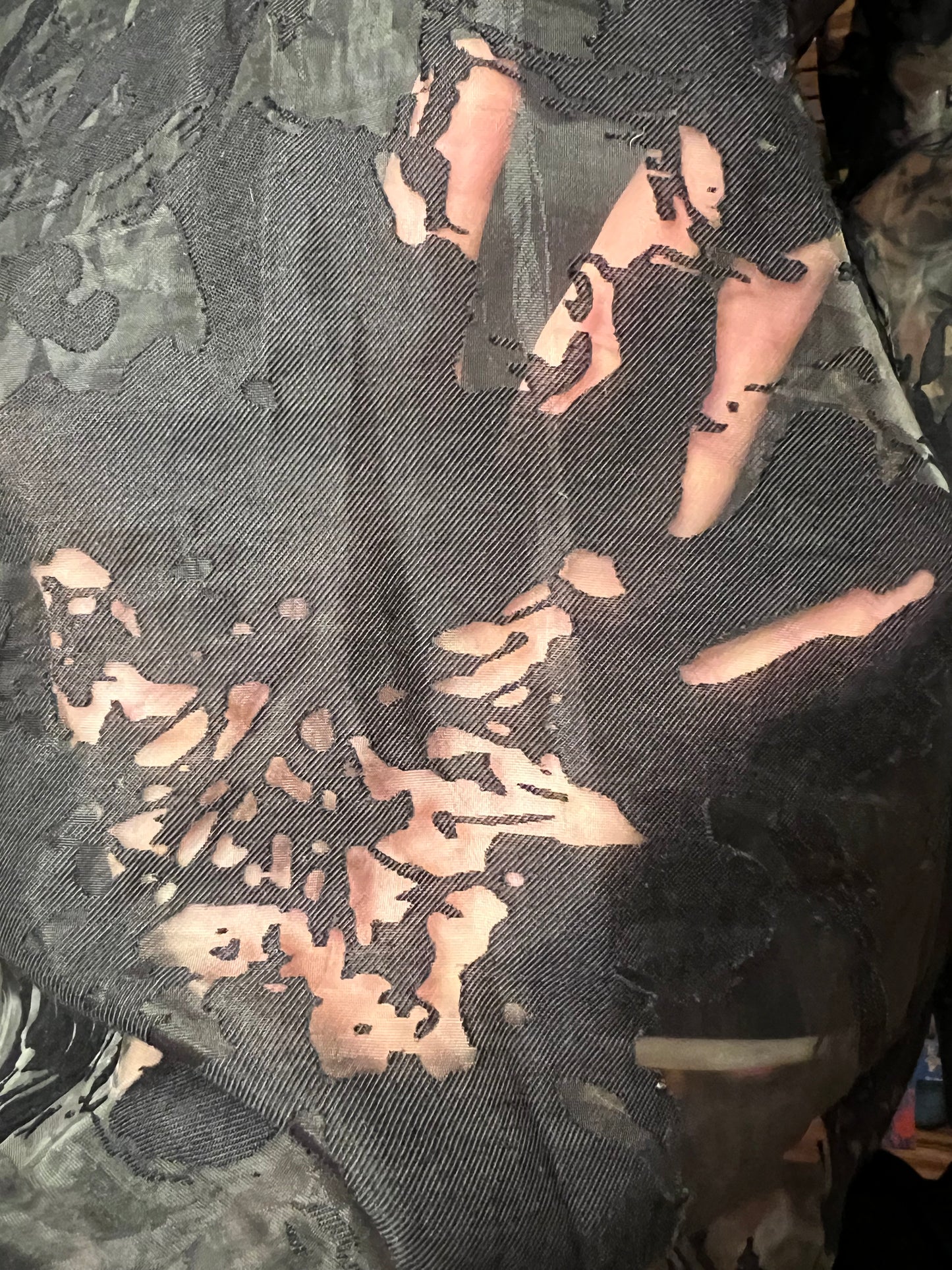 Sara's Choice: Disturbia Oversize Bluse Floral schwarz transparent | Gr. 42 44 46 XL | Dark Alternative