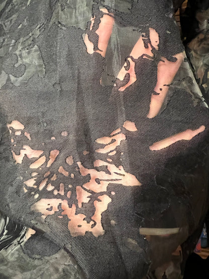 Sara's Choice: Disturbia Oversize Bluse Floral schwarz transparent | Gr. 42 44 46 XL | Dark Alternative