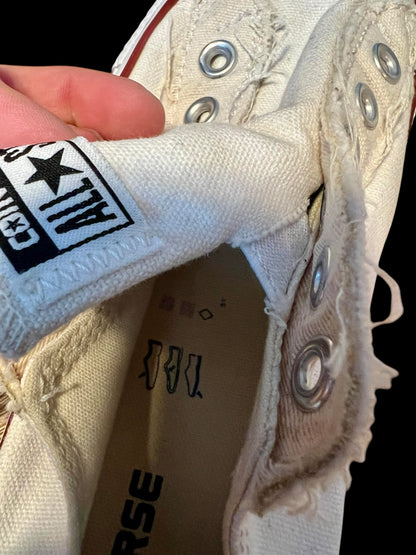 Converse Chuck Taylor Low Turnschuhe 38 Creme Offwhite Canvas Vintage Distressed Look Sneaker