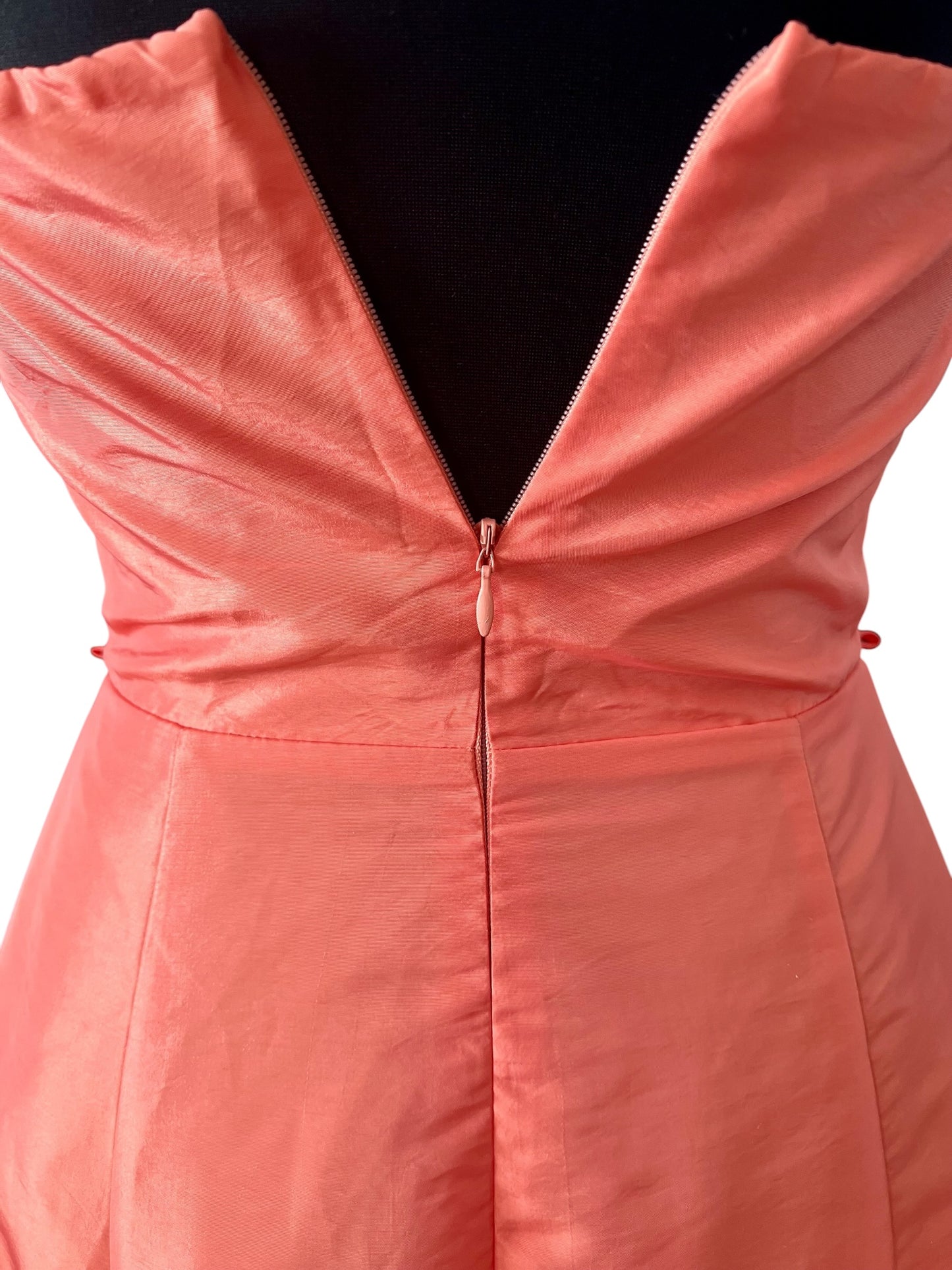 Vintage Vera Mont Cocktailkleid Gr 36 S One Shoulder Apricot Pink Volant Ballon Mini Kleid Elegant Y2K