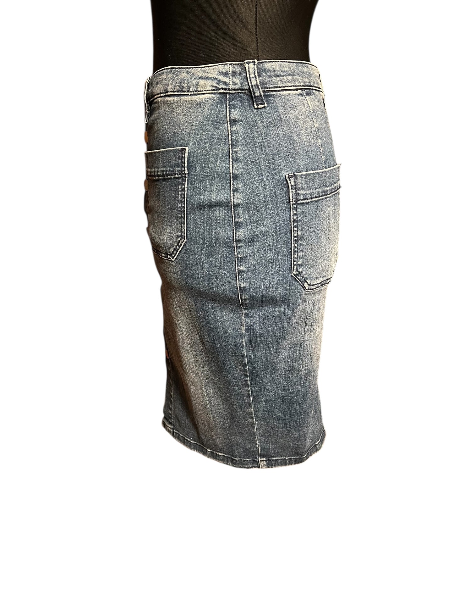 SET Jeansrock Midi Gr. 36–38 | Elastisch | Front-Knopfleiste | Premium Denim Trend