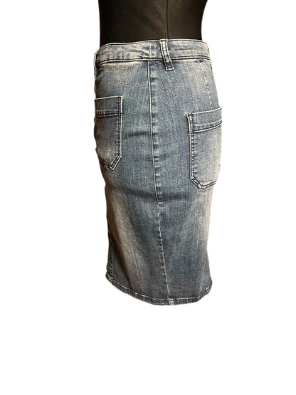 SET Jeansrock Midi Gr. 36–38 | Elastisch | Front-Knopfleiste | Premium Denim Trend