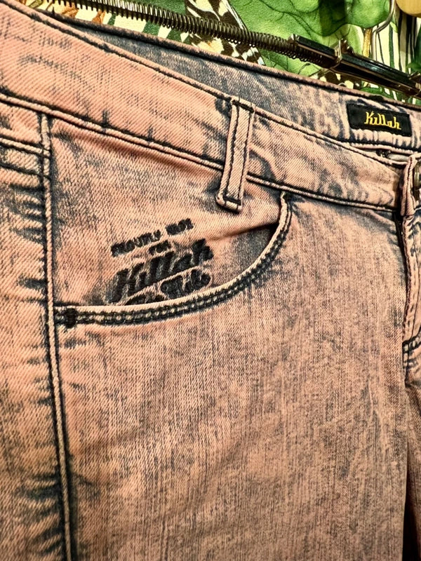 Killah Vintage Jeans W31 Gr 40 | Modell Twiddle | Rosa-Blau | Reißverschluss am Bein | Y2K 2000s