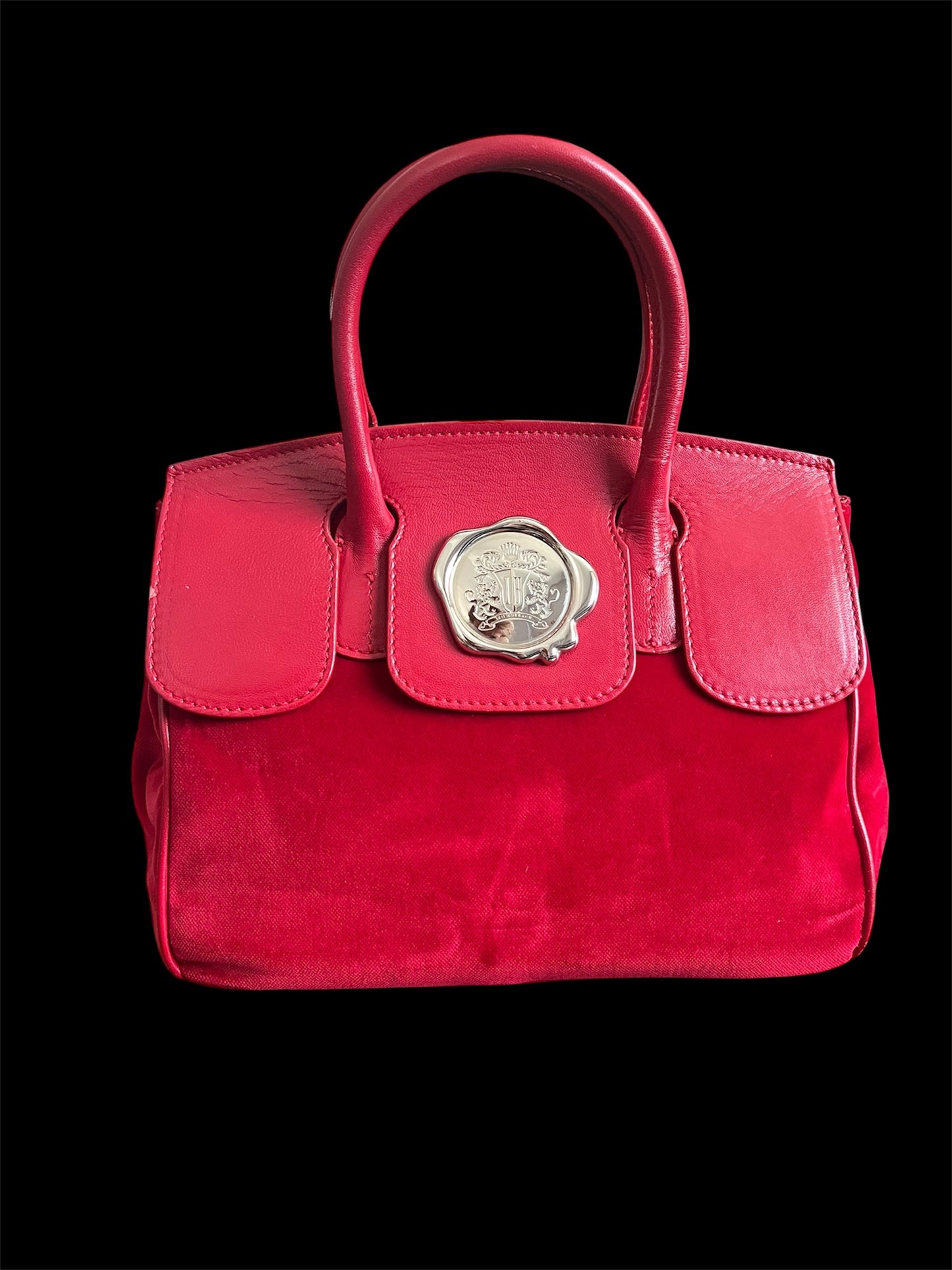 Vintage Tasche Iris Horbach Rot – Leder & Samt | Verstellbar 90s y2k